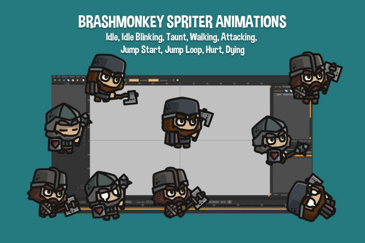 Dwarf Tiny Style 2D Character Sprites