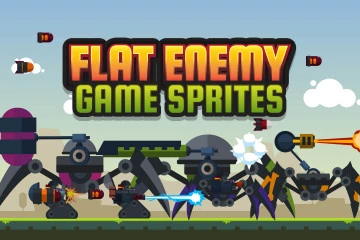 Flat Enemy Game Sprites