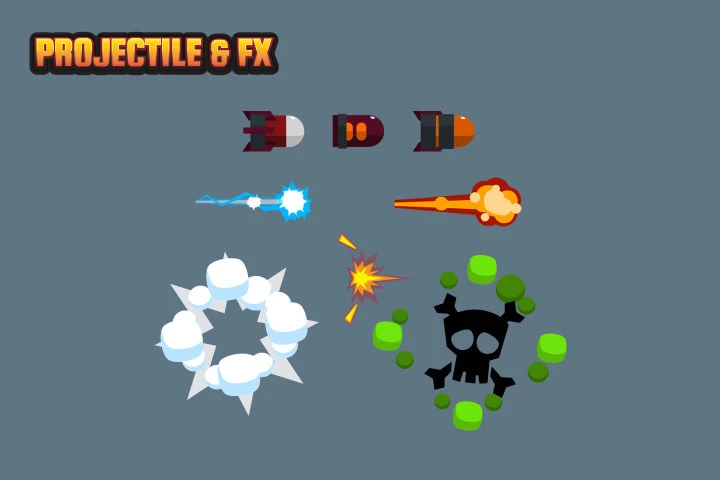 Flat Enemy Game Sprites