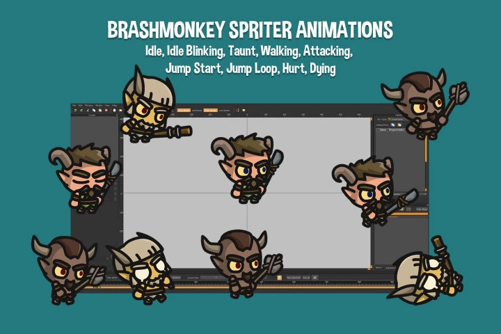 Free Satyr Tiny Style 2D Sprites