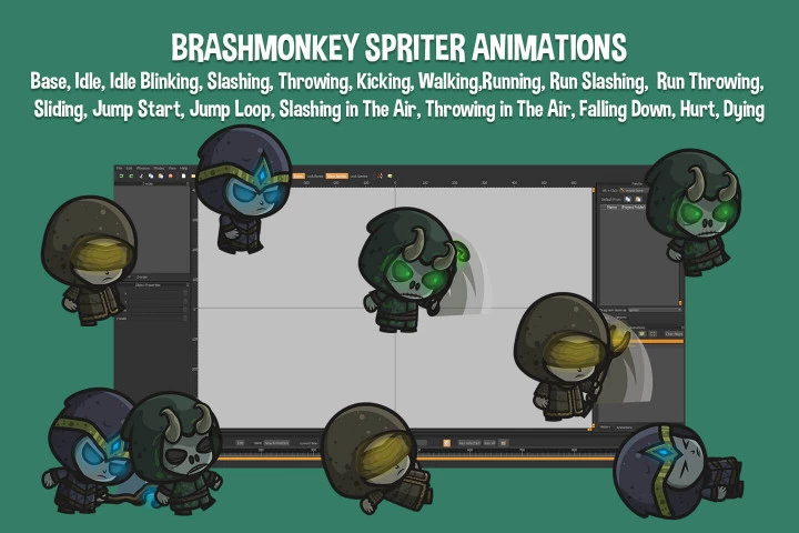 Magician Undead Chibi 2D Game Sprites