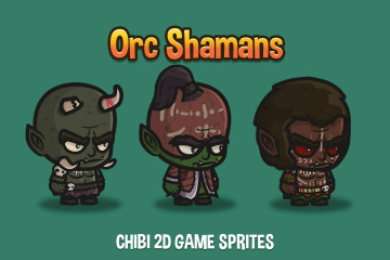 Orc Shaman Chibi 2D Sprites