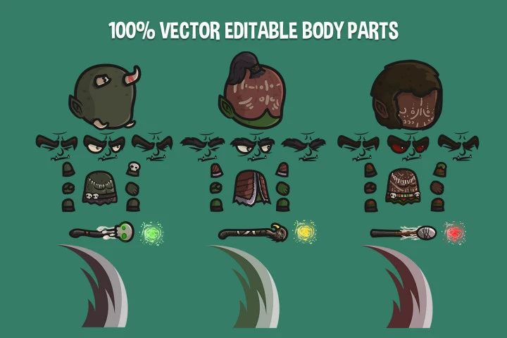 Orc Shaman Chibi 2D Sprites