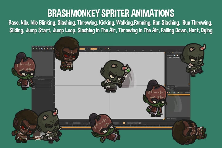 Orc Shaman Chibi 2D Sprites