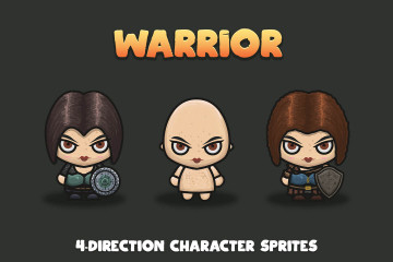 Woman Warrior 4-direction Sprites