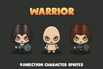 Woman Warrior 4-direction Sprites