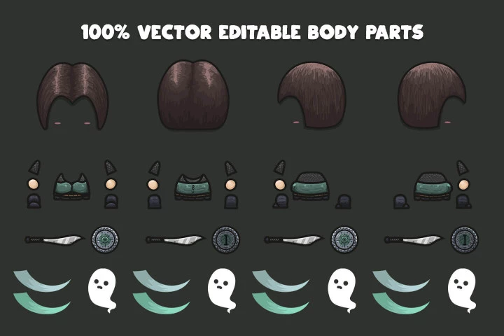 Woman Warrior 4-direction Sprites