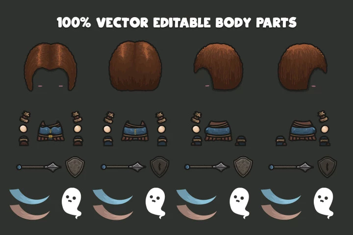 Woman Warrior 4-direction Sprites