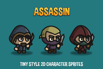 Assassin Tiny Style 2D Character Sprites