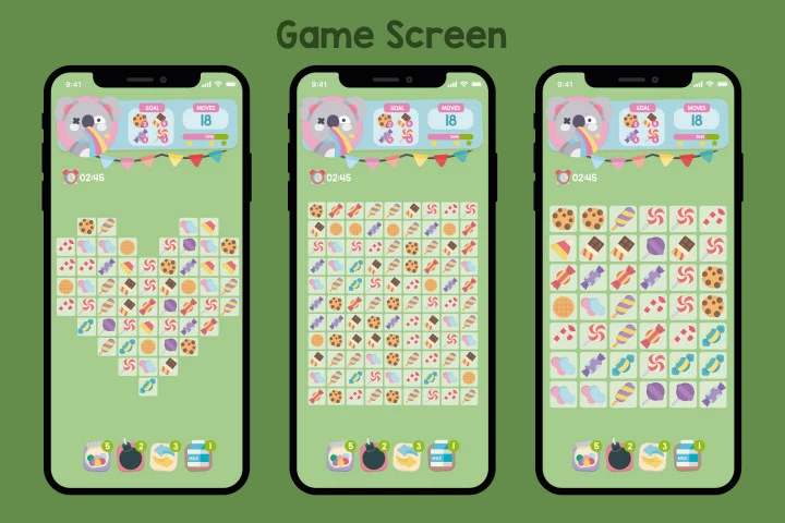Candies Crush Match 3 Game Assets Pack