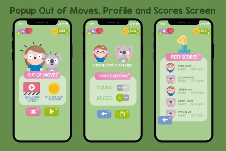 Candies Crush Match 3 Game Assets Pack