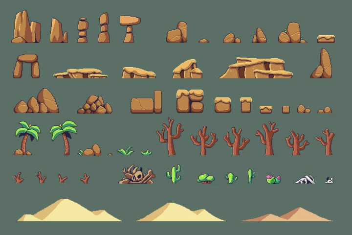 Desert Pixel Art Environment Assets Pack