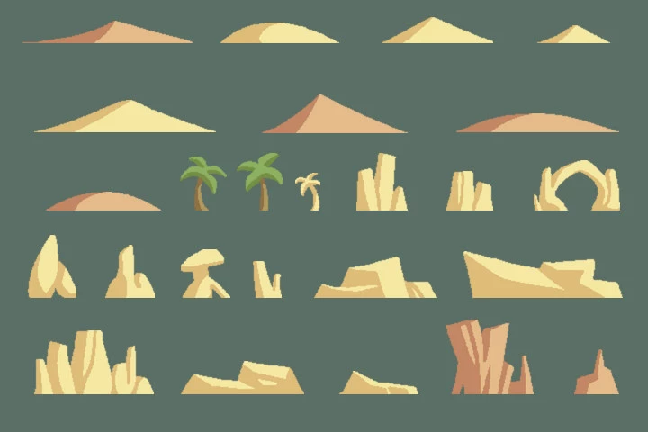 Desert Pixel Art Environment Assets Pack
