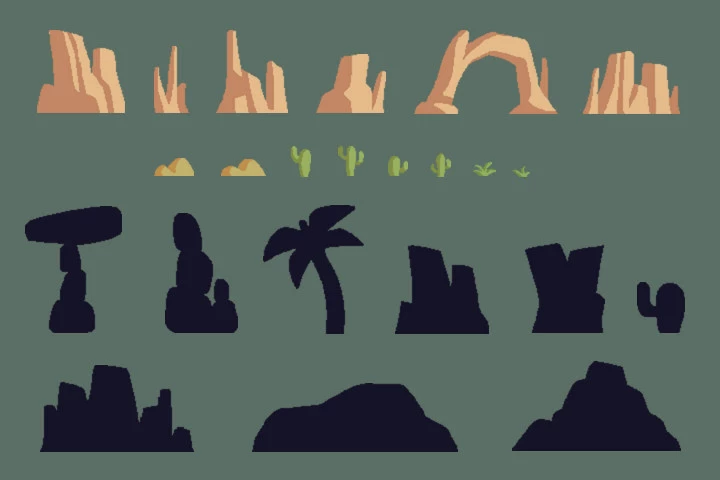 Desert Pixel Art Environment Assets Pack