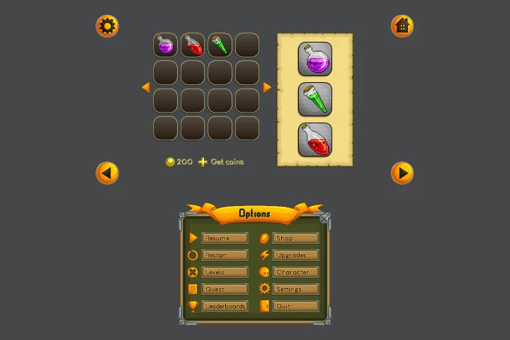 Fantasy Platformer Game UI