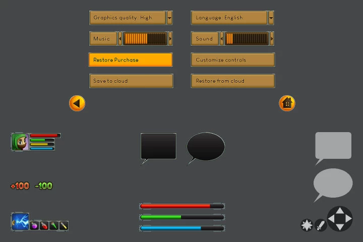 Fantasy Platformer Game UI