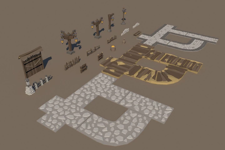 Free Environment Props 3D Low Poly Models
