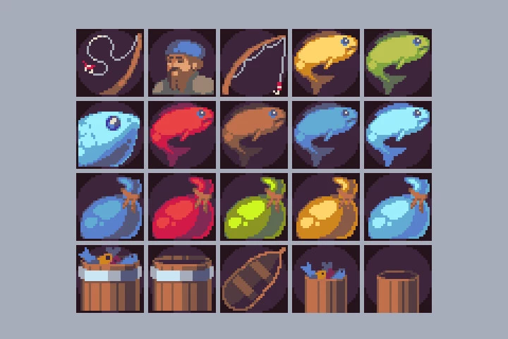 Free Fishing Game Assets Pixel Art Pack