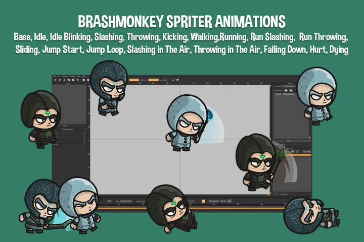 Magician Chibi 2D Game Sprites