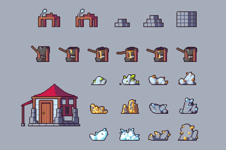 Mining Game Assets Pixel Art Pack