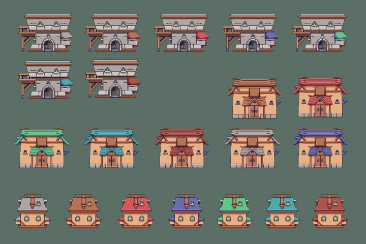Village Pixel Art Environment Assets Pack