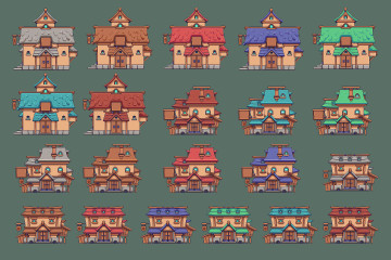 Village Pixel Art Environment Assets Pack - CraftPix.net