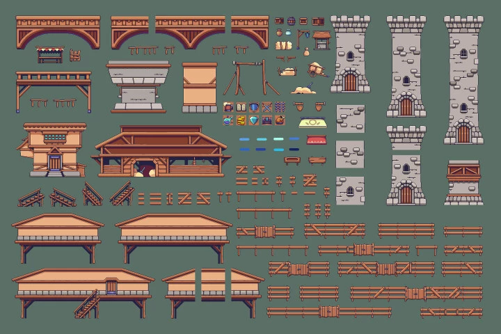 Village Pixel Art Environment Assets Pack