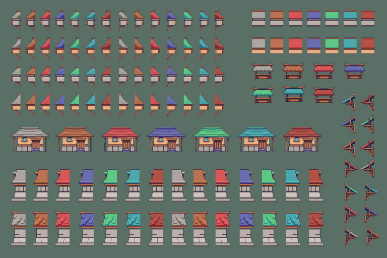 Village Pixel Art Environment Assets Pack - CraftPix.net