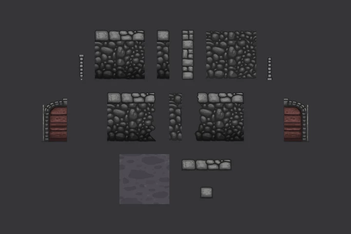 2D Top Down Dungeon Tileset