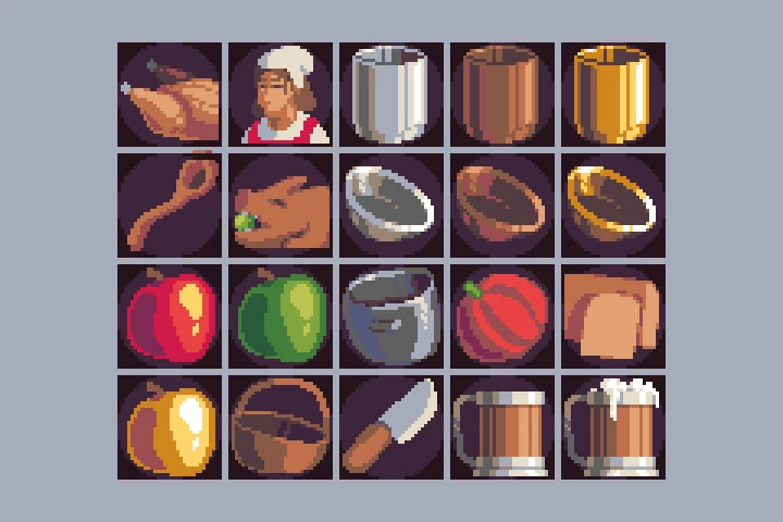 Cookery Game Assets Pixel Art Pack