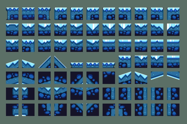 Frozen Pixel Art Environment Assets Pack