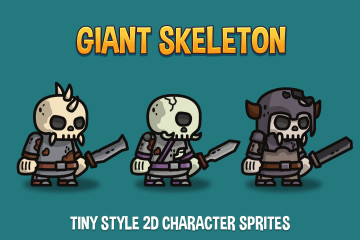 Giant Skeleton Tiny Style 2D Characters