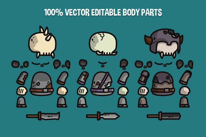 Giant Skeleton Tiny Style 2D Characters
