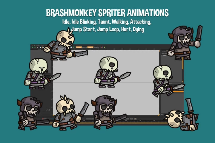 Giant Skeleton Tiny Style 2D Characters