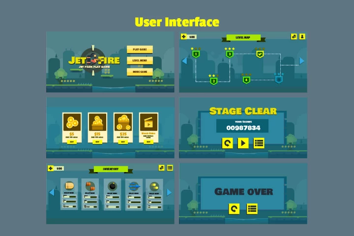Jetpack Flat 2D Game Kit
