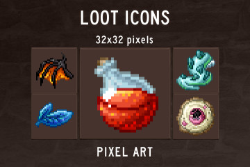 Loot Icons Pixel Art Pack