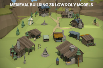 Medieval Building 3D Low Poly Models