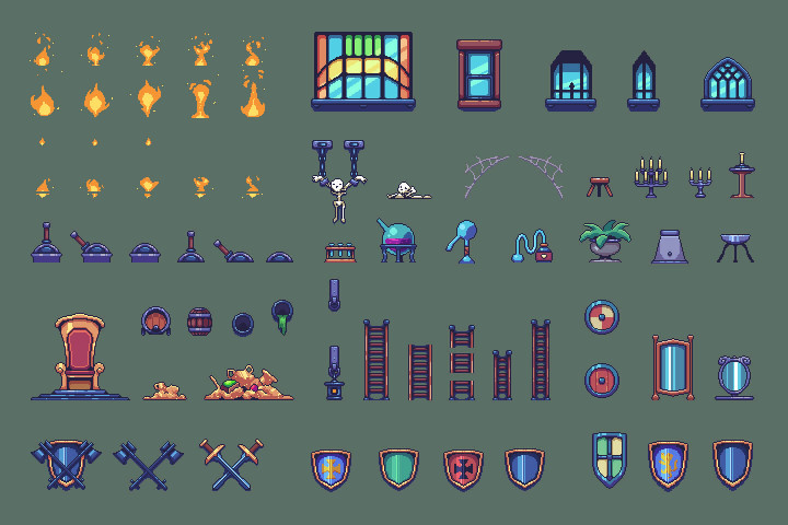 Medieval Pixel Art Tileset - CraftPix.net