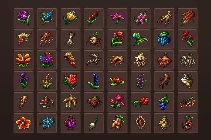 Alchemy Items Pixel Art Icons
