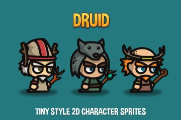 Druid Tiny Style 2D Character Sprites
