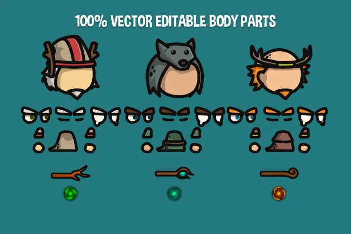 Druid Tiny Style 2D Character Sprites