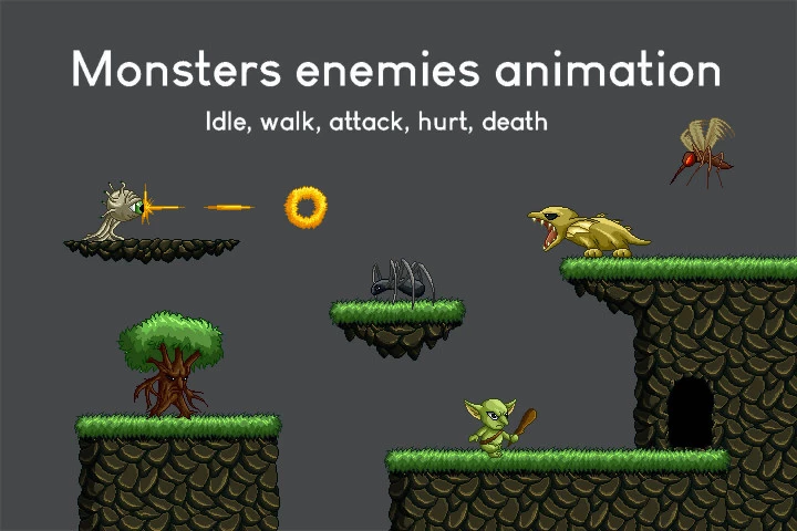 Fantasy Platformer Game Kit Pixel Art