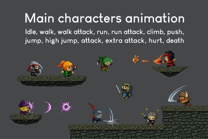 Fantasy Platformer Game Kit Pixel Art