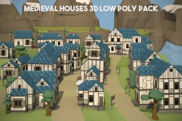 Free Medieval Houses 3D Low Poly Pack