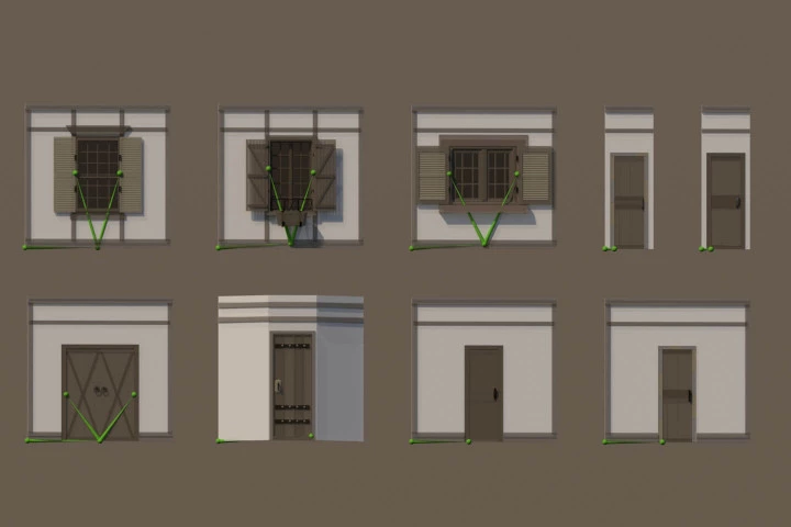 Free Medieval Houses 3D Low Poly Pack