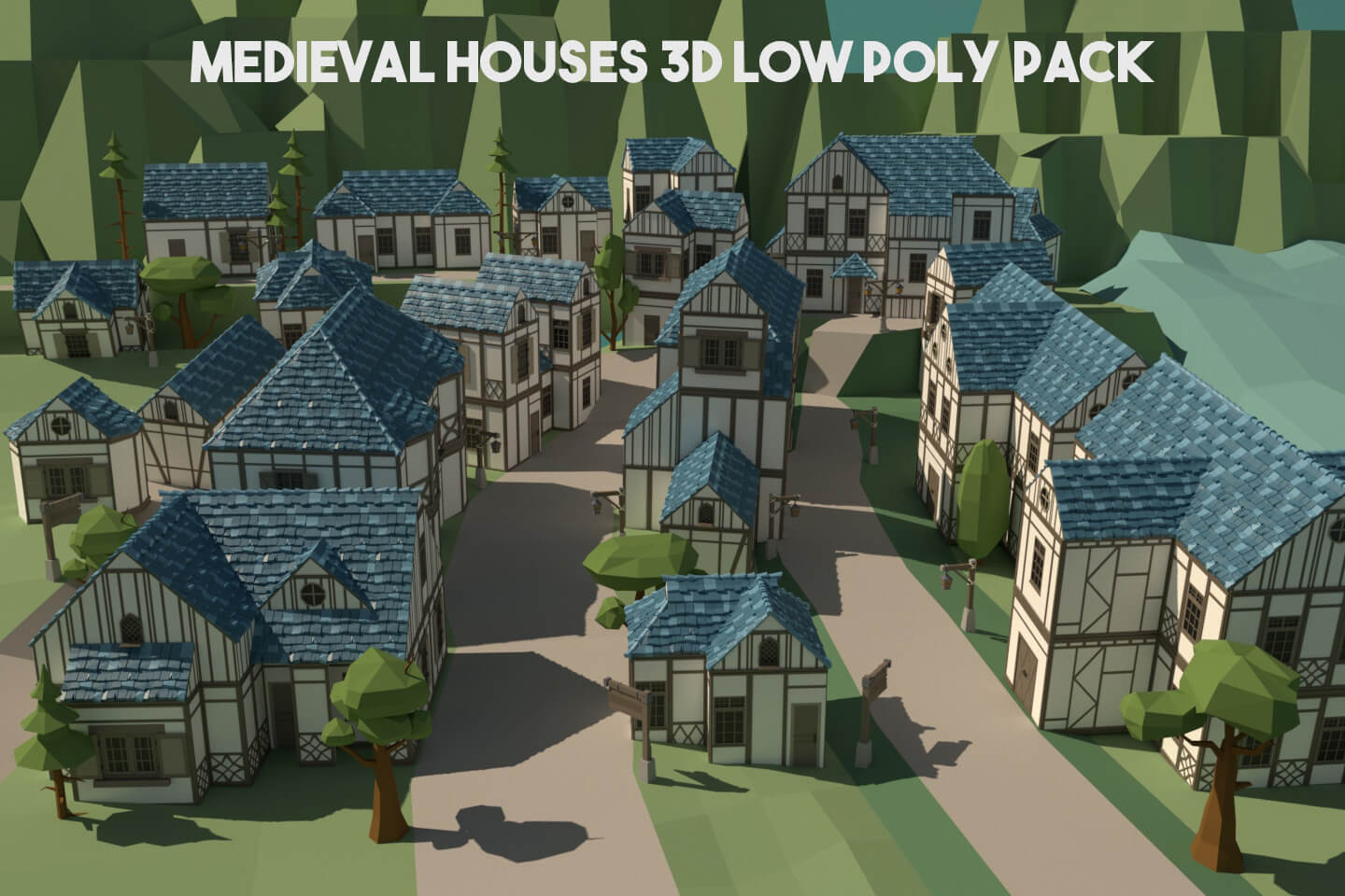 Free Medieval Houses 3D Low Poly Pack - CraftPix.net