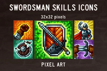 Free Swordsman Skills Pixel Art Icons