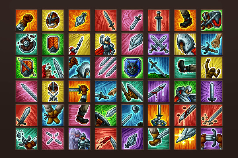 Free Swordsman Skills Pixel Art Icons - CraftPix.net