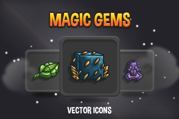 Magic Gems Vector Icons