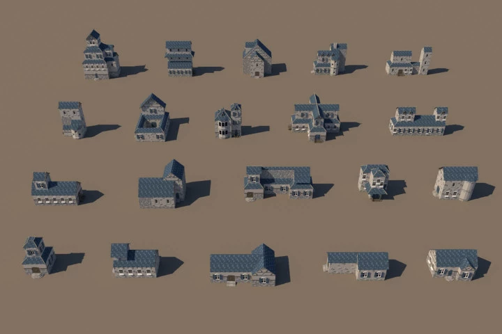 Medieval Building 3D Low Poly Models